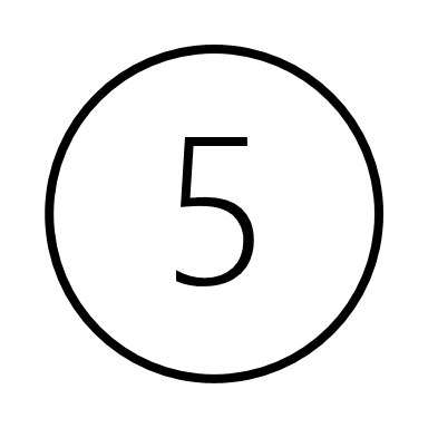  Number 5 inside a dark circle
