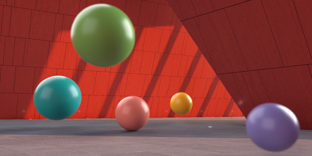 Dots floating with a red background