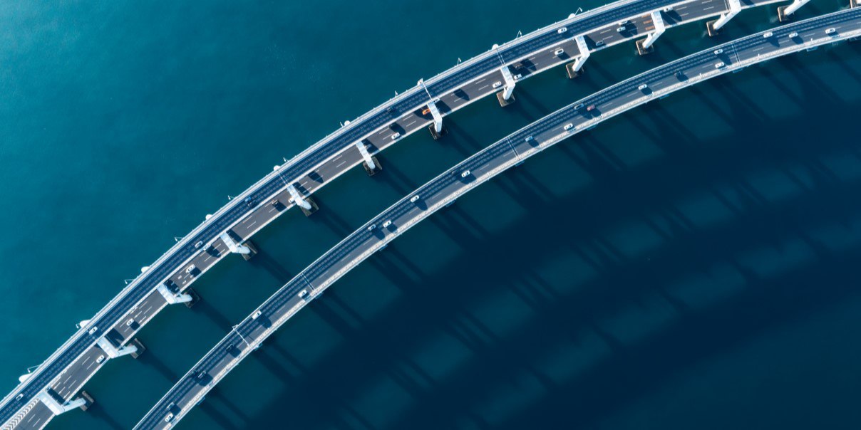 Drone clicked photo of bridge