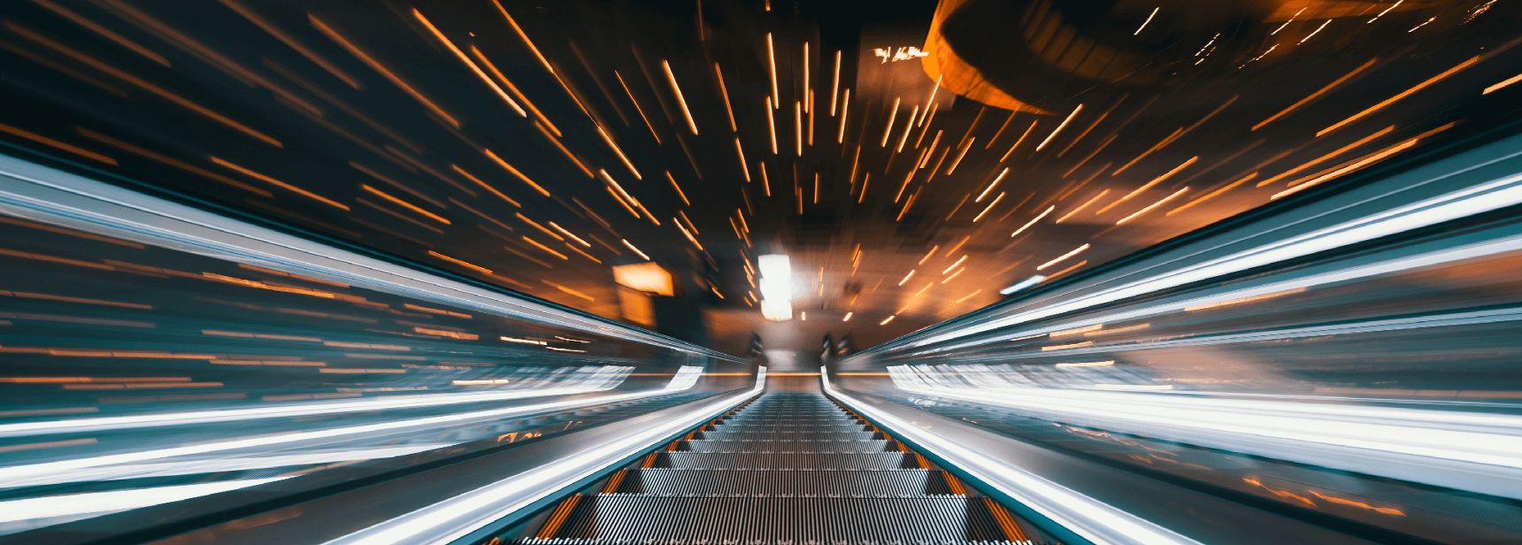lights around escalator 