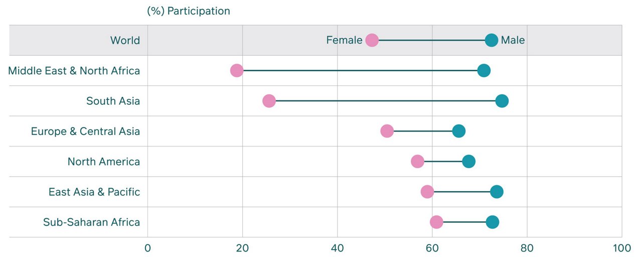 bar chart Female labour force participation