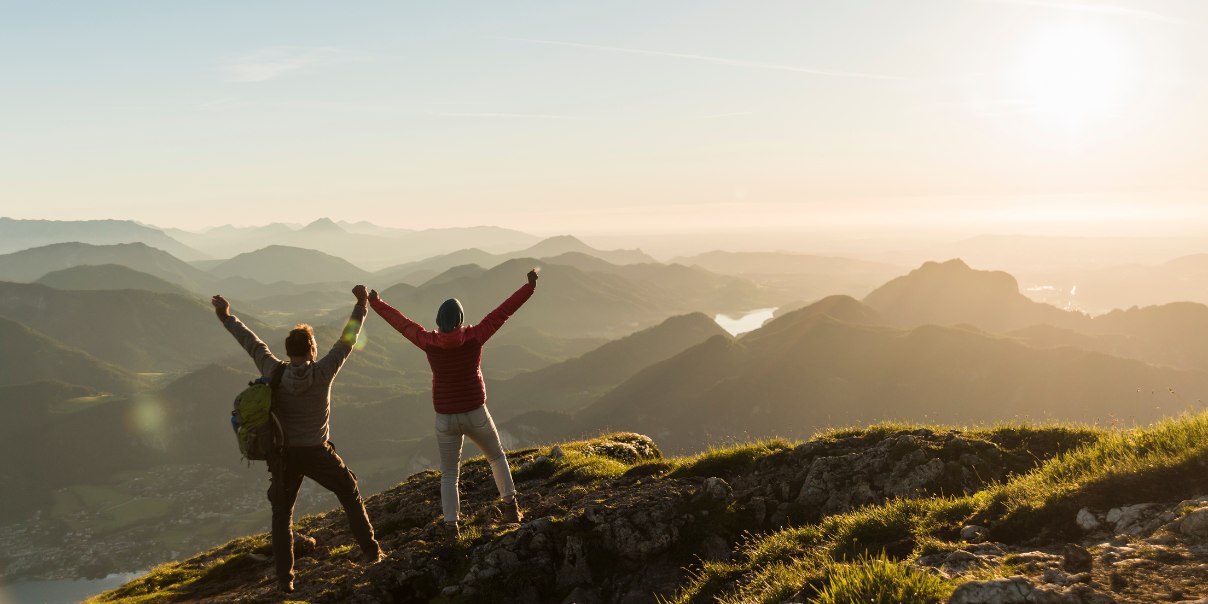Poeple hiking on mountains