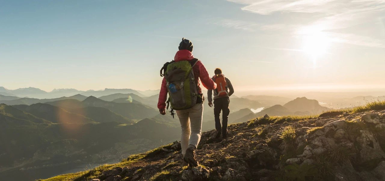 People walking on hills