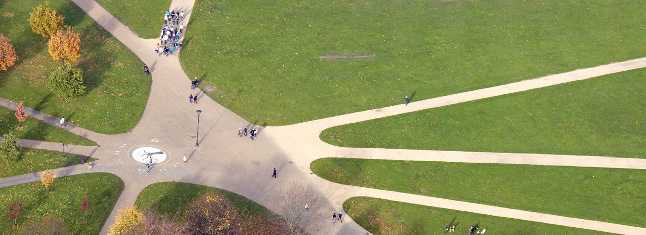 People walking in a park