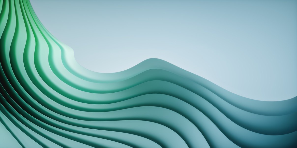 Green color waves abstract image