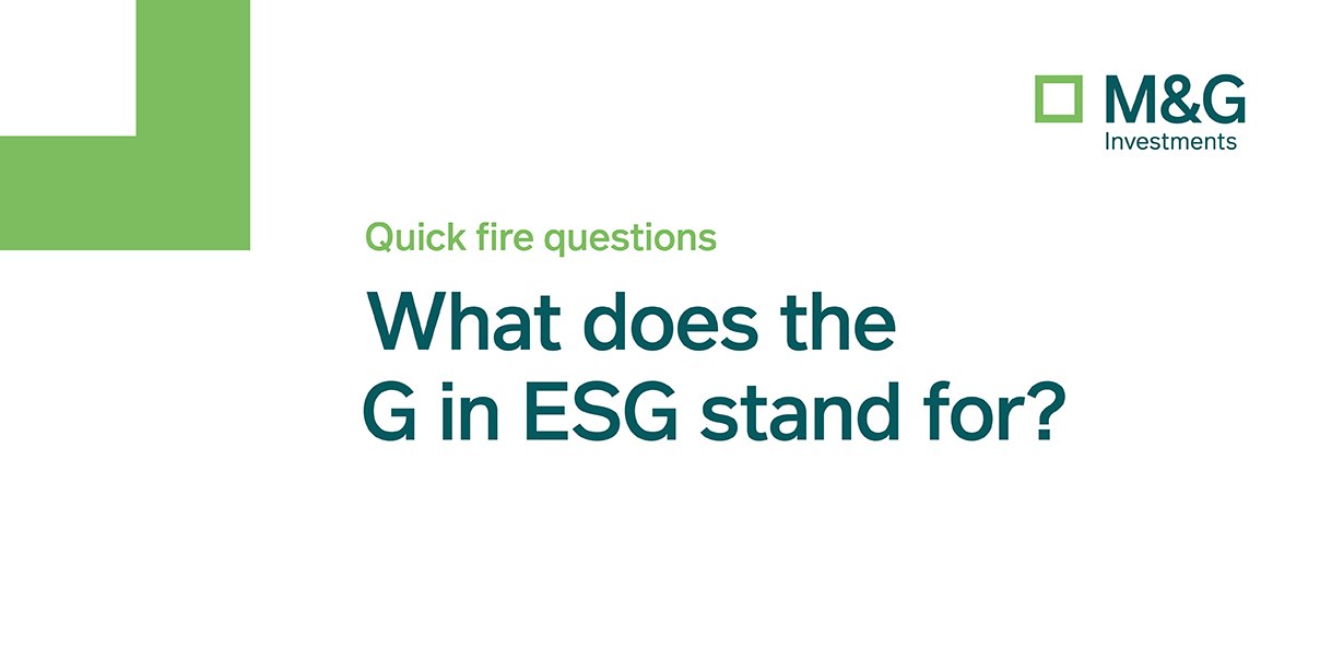 What does the G in ESG stand for with half green frame
